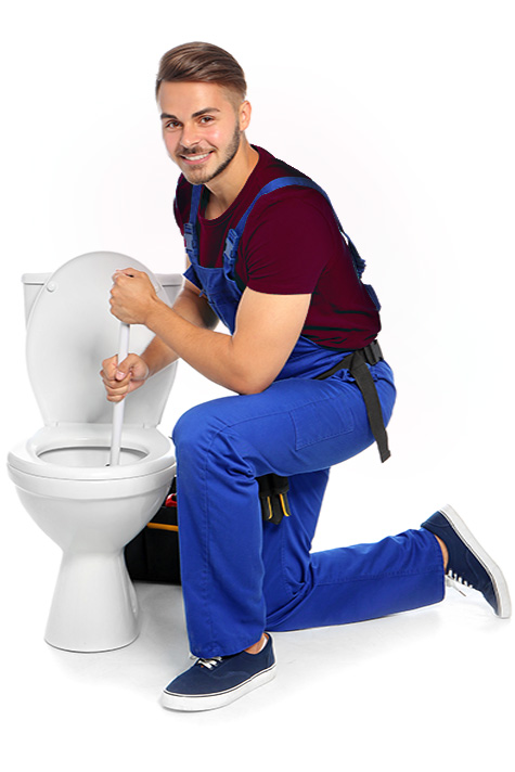 Klempner Arbeitet am Toilette Rohrreinigung für Eschborn